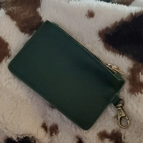 Portland Leather Zip-Zap Duo Leather Wallet Dual Zipper Closures Green Pebbled - Picture 8 of 14